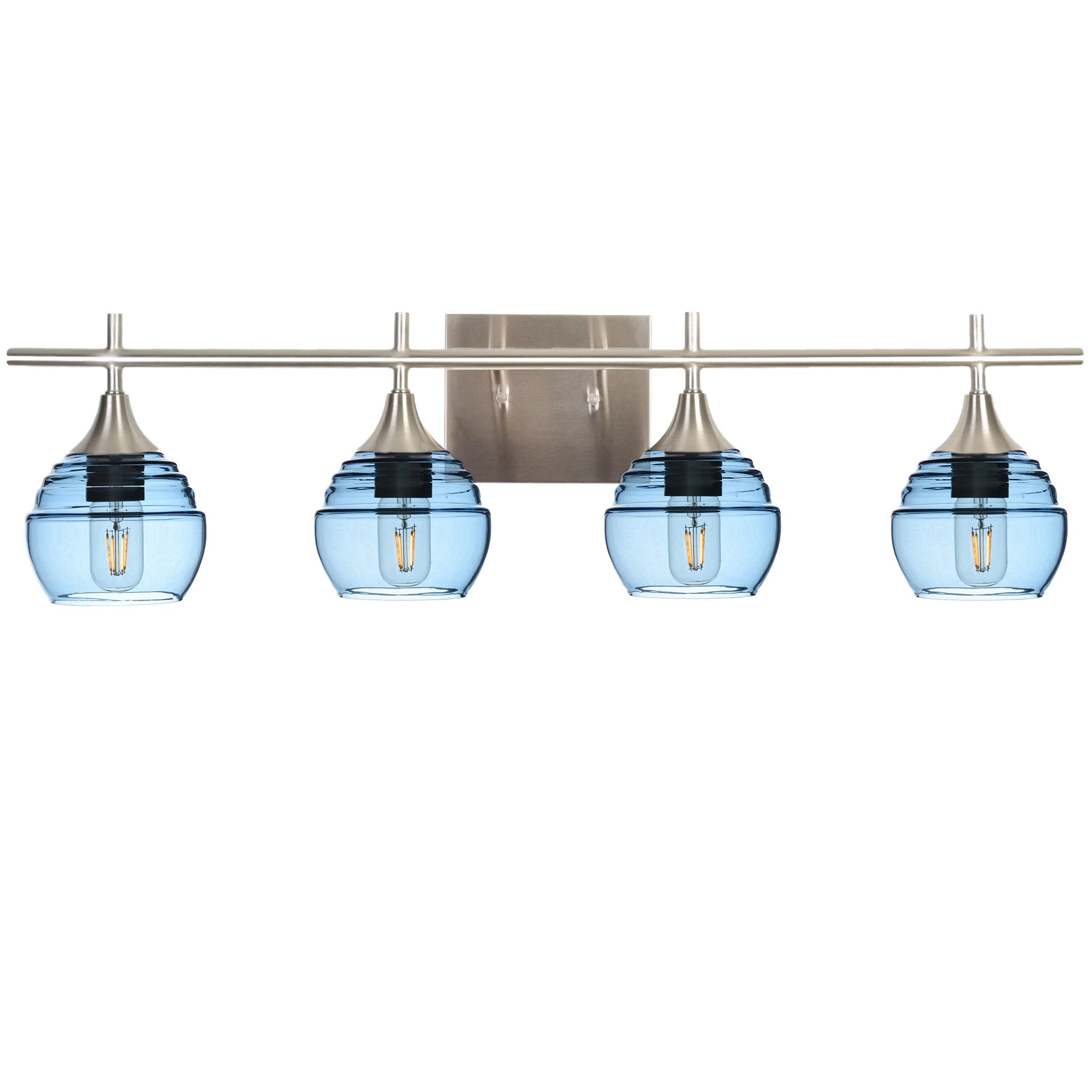 301 4-Light Vanity-Bicycle Glass Co-Steel Blue-Brushed Nickel-Bicycle Glass Co