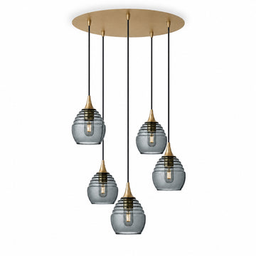 Slate Gray / Polished Brass - 4ft Cord