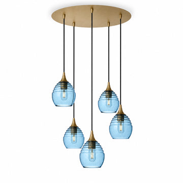 Steel Blue / Polished Brass - 4ft Cord
