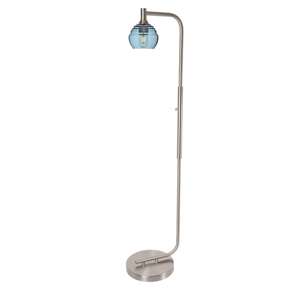 301 Floor Lamp-Glass-Bicycle Glass Co - Hotshop-Steel Blue-Brushed Nickel-Bicycle Glass Co