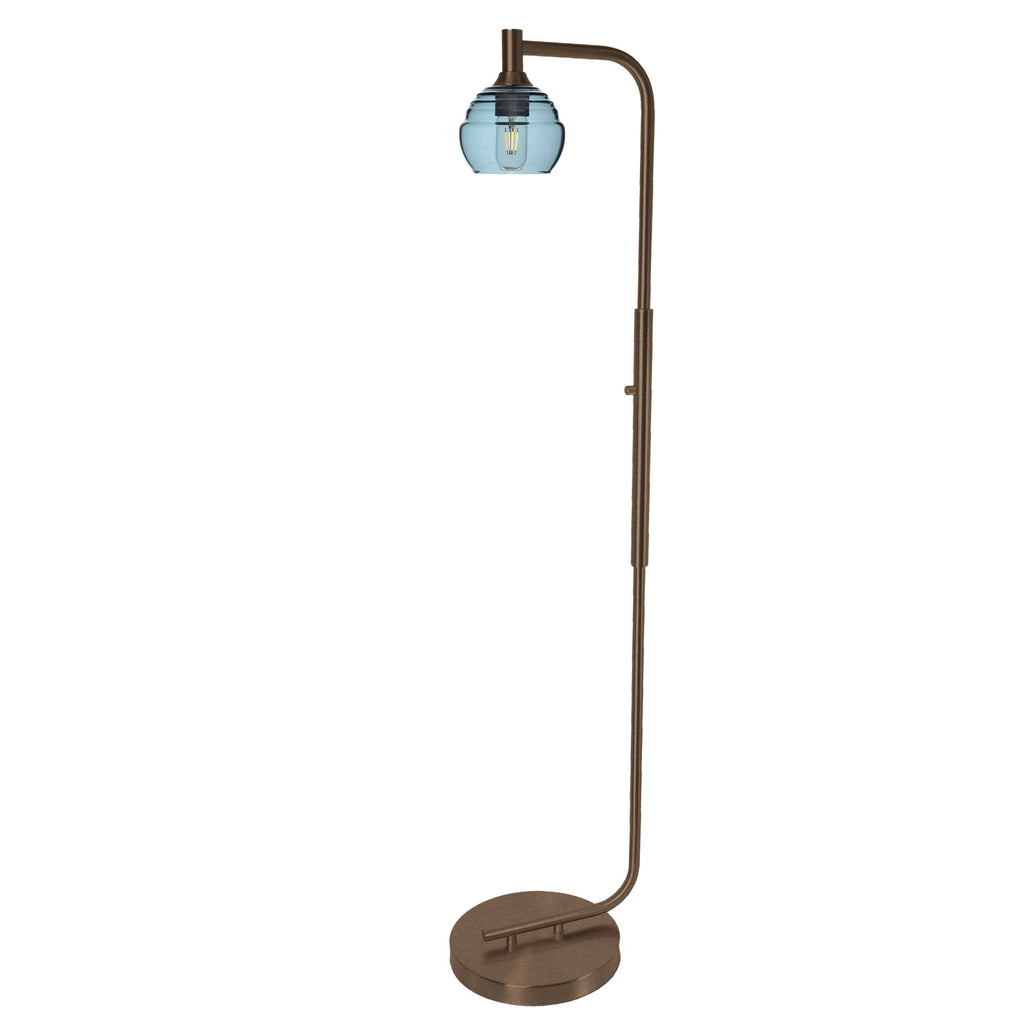 301 Floor Lamp-Glass-Bicycle Glass Co - Hotshop-Steel Blue-Brushed Nickel-Bicycle Glass Co