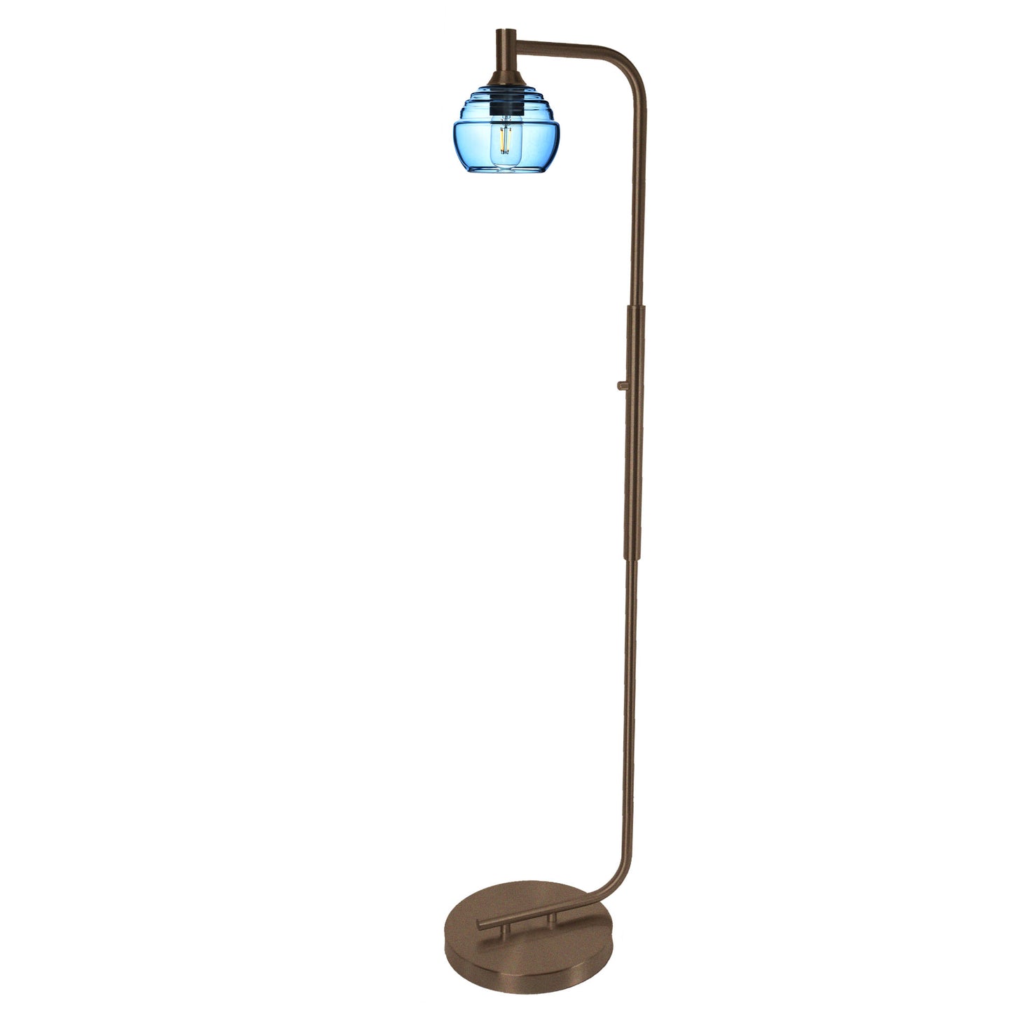 301 Floor Lamp-Glass-Bicycle Glass Co - Hotshop-Steel Blue-Brushed Nickel-Bicycle Glass Co