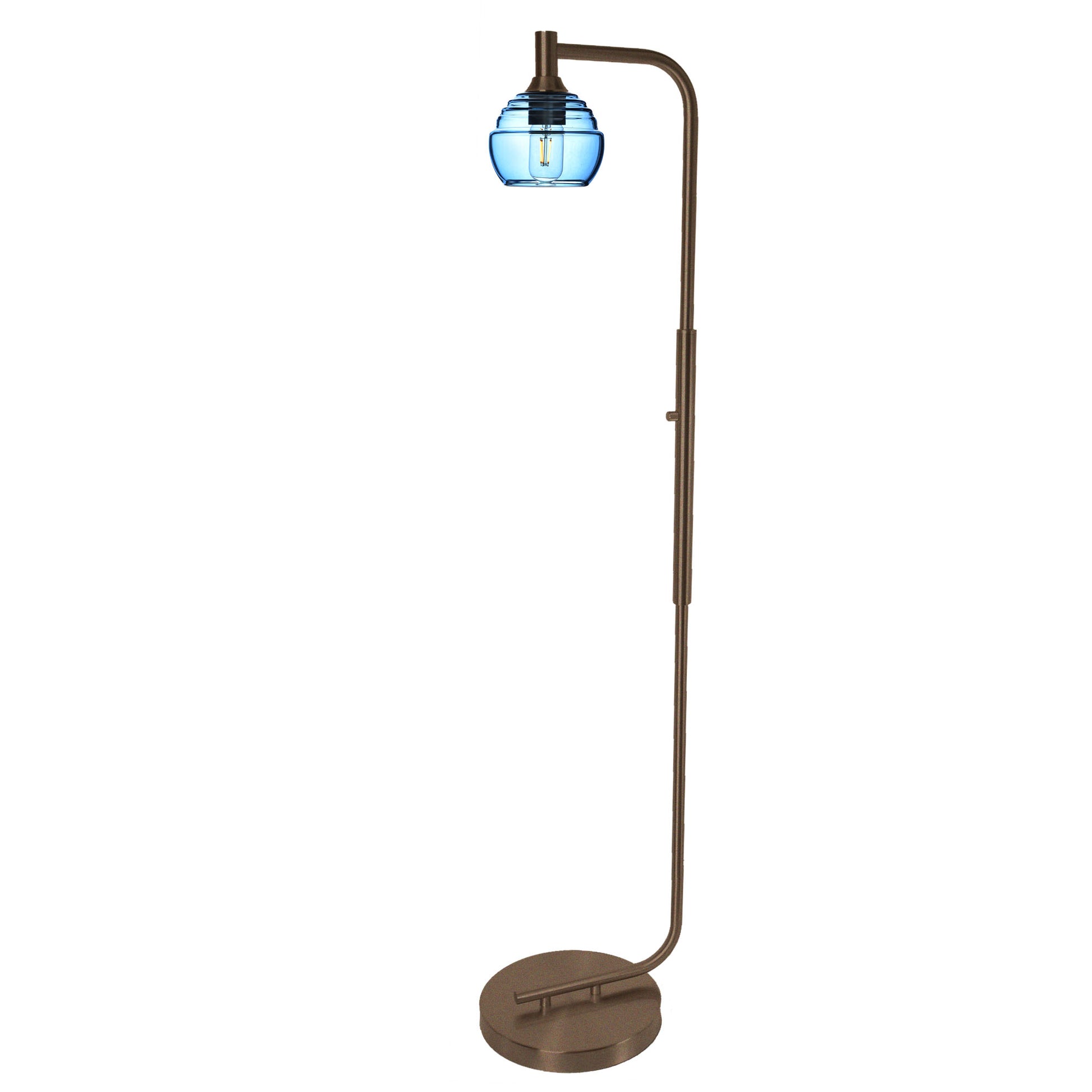 301 Floor Lamp-Glass-Bicycle Glass Co - Hotshop-Steel Blue-Brushed Nickel-Bicycle Glass Co