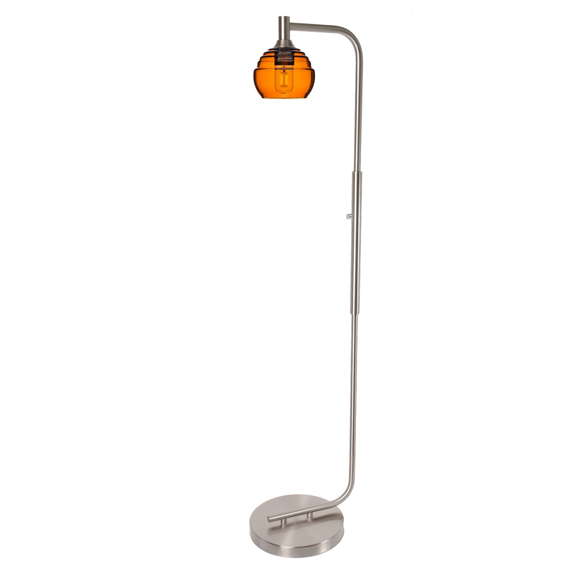 301 Floor Lamp-Glass-Bicycle Glass Co - Hotshop-Steel Blue-Brushed Nickel-Bicycle Glass Co