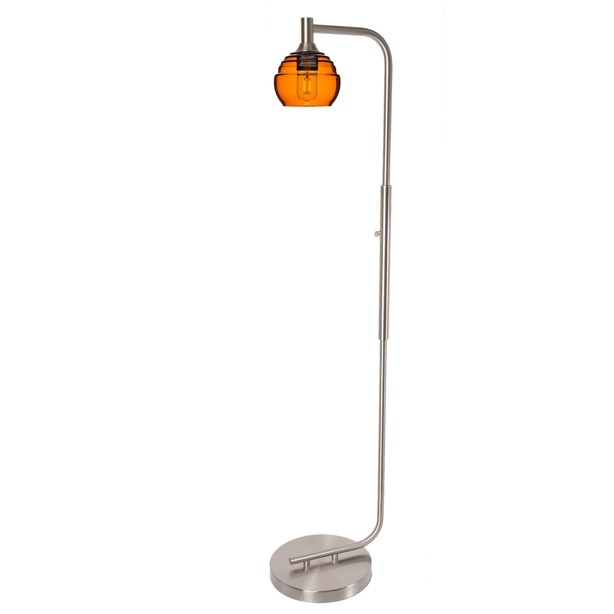 301 Floor Lamp-Glass-Bicycle Glass Co - Hotshop-Steel Blue-Brushed Nickel-Bicycle Glass Co