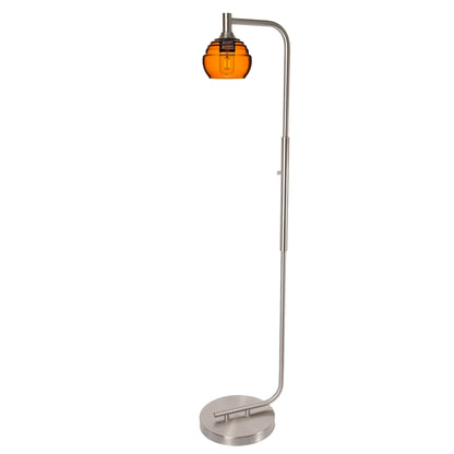 301 Floor Lamp-Glass-Bicycle Glass Co - Hotshop-Steel Blue-Brushed Nickel-Bicycle Glass Co