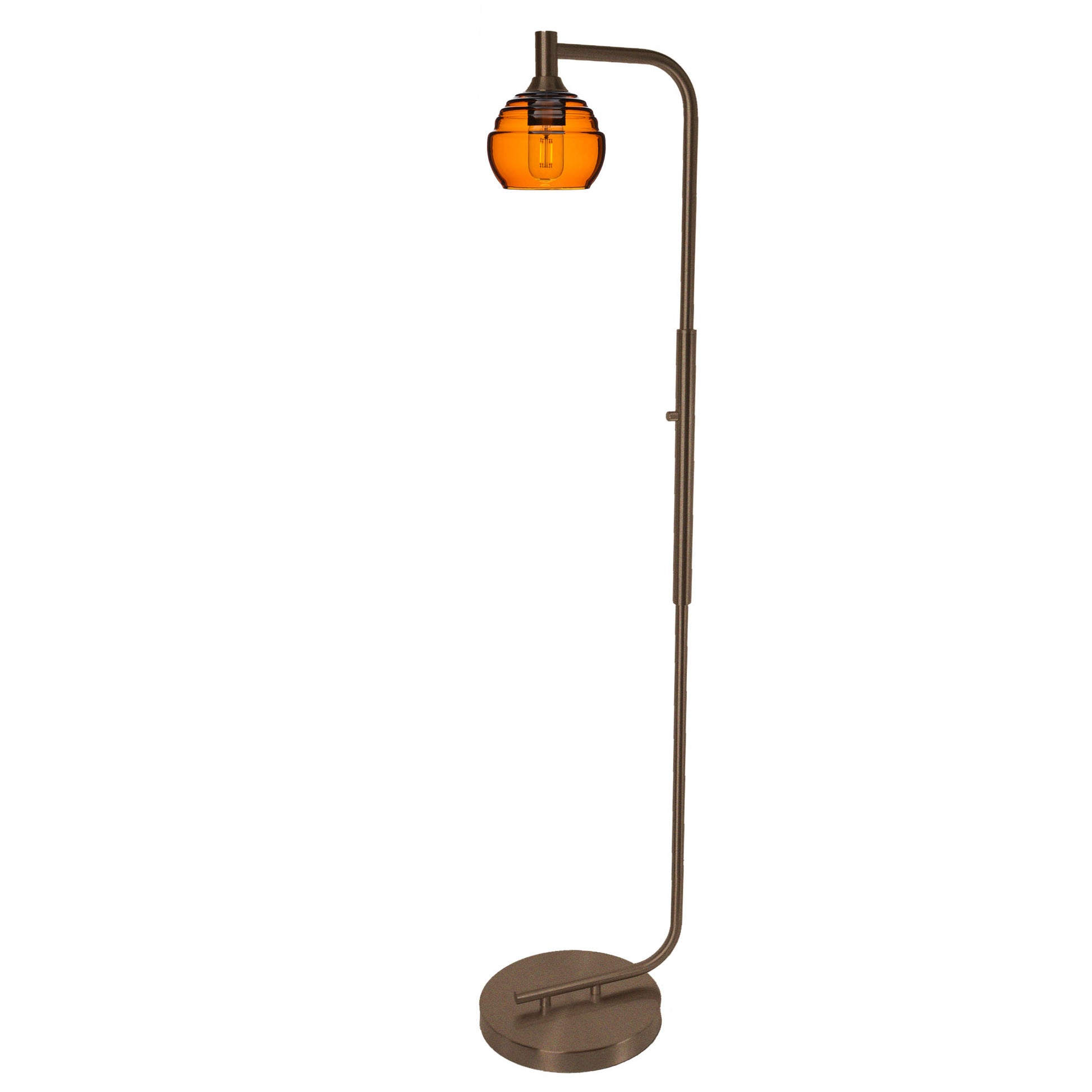 301 Floor Lamp-Glass-Bicycle Glass Co - Hotshop-Steel Blue-Brushed Nickel-Bicycle Glass Co