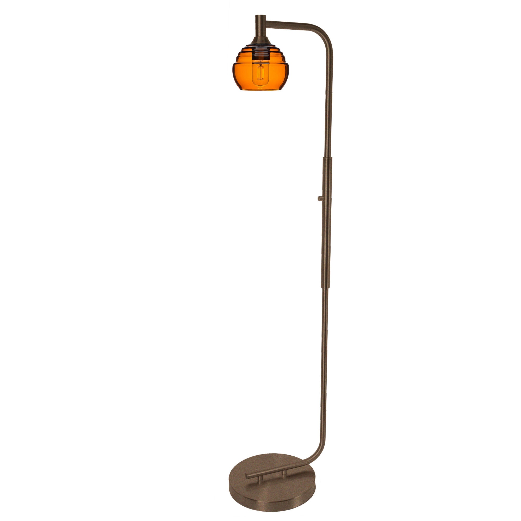 301 Floor Lamp-Glass-Bicycle Glass Co - Hotshop-Steel Blue-Brushed Nickel-Bicycle Glass Co