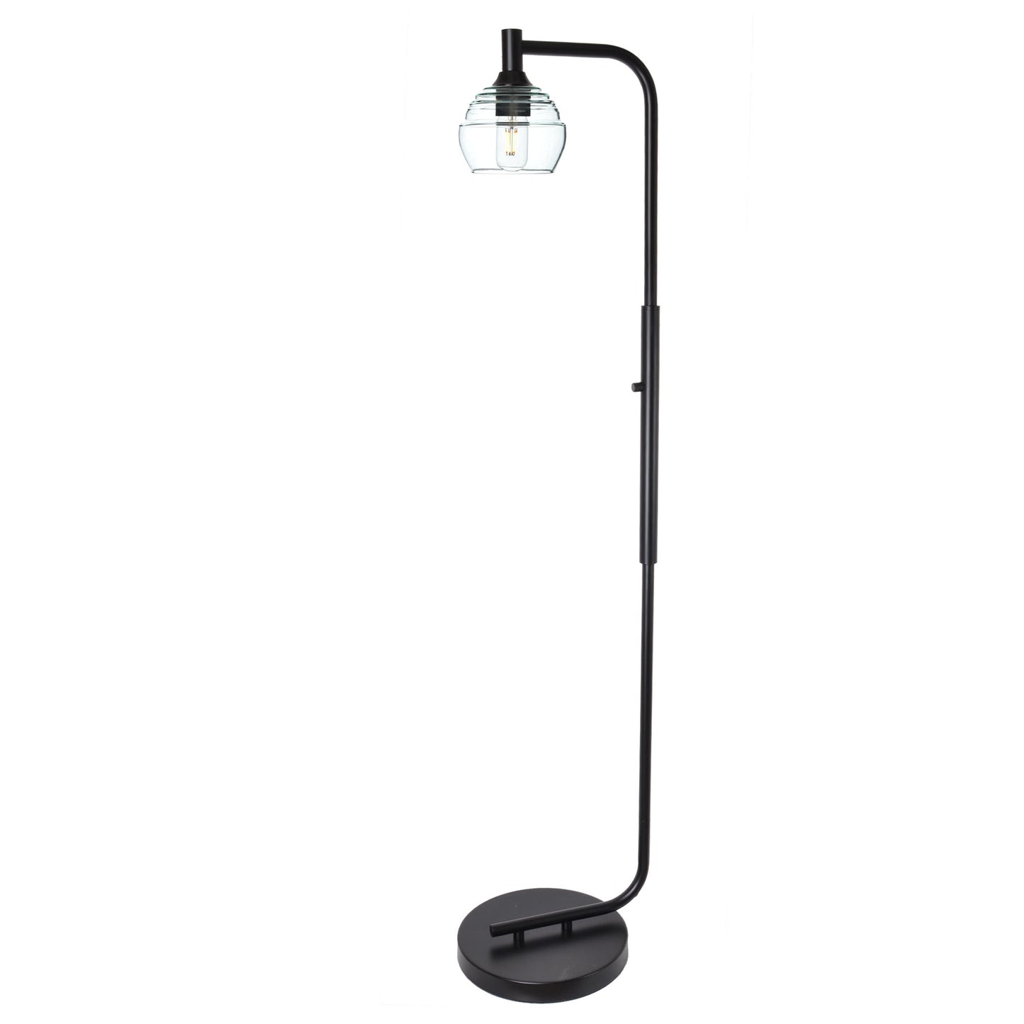 301 Floor Lamp-Glass-Bicycle Glass Co - Hotshop-Steel Blue-Brushed Nickel-Bicycle Glass Co
