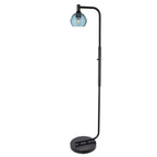 301 Floor Lamp-Glass-Bicycle Glass Co - Hotshop-Steel Blue-Brushed Nickel-Bicycle Glass Co