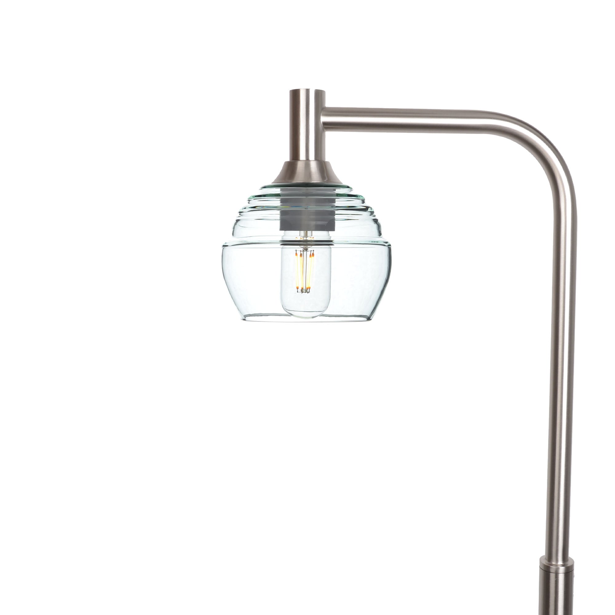 301 Floor Lamp-Glass-Bicycle Glass Co - Hotshop-Eco Clear-Brushed Nickel-Bicycle Glass Co