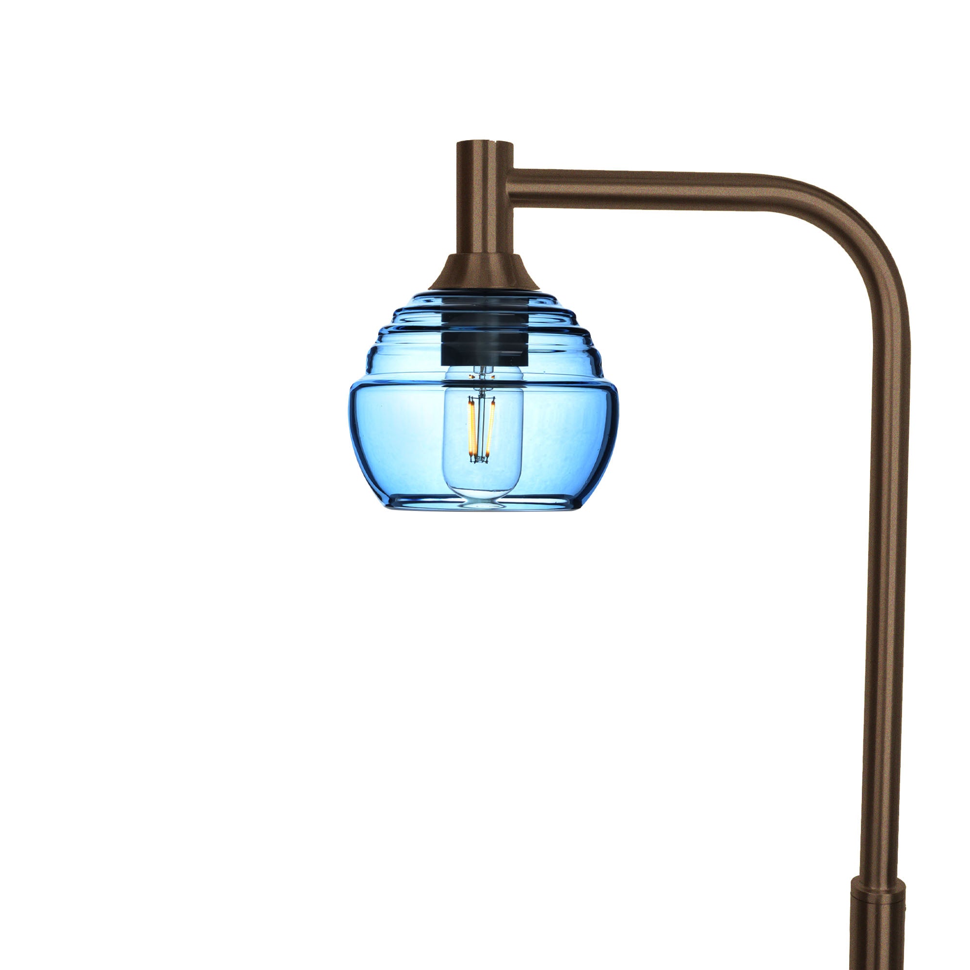 301 Floor Lamp-Glass-Bicycle Glass Co - Hotshop-Steel Blue-Antique Bronze-Bicycle Glass Co