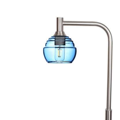 301 Floor Lamp-Glass-Bicycle Glass Co - Hotshop-Steel Blue-Brushed Nickel-Bicycle Glass Co