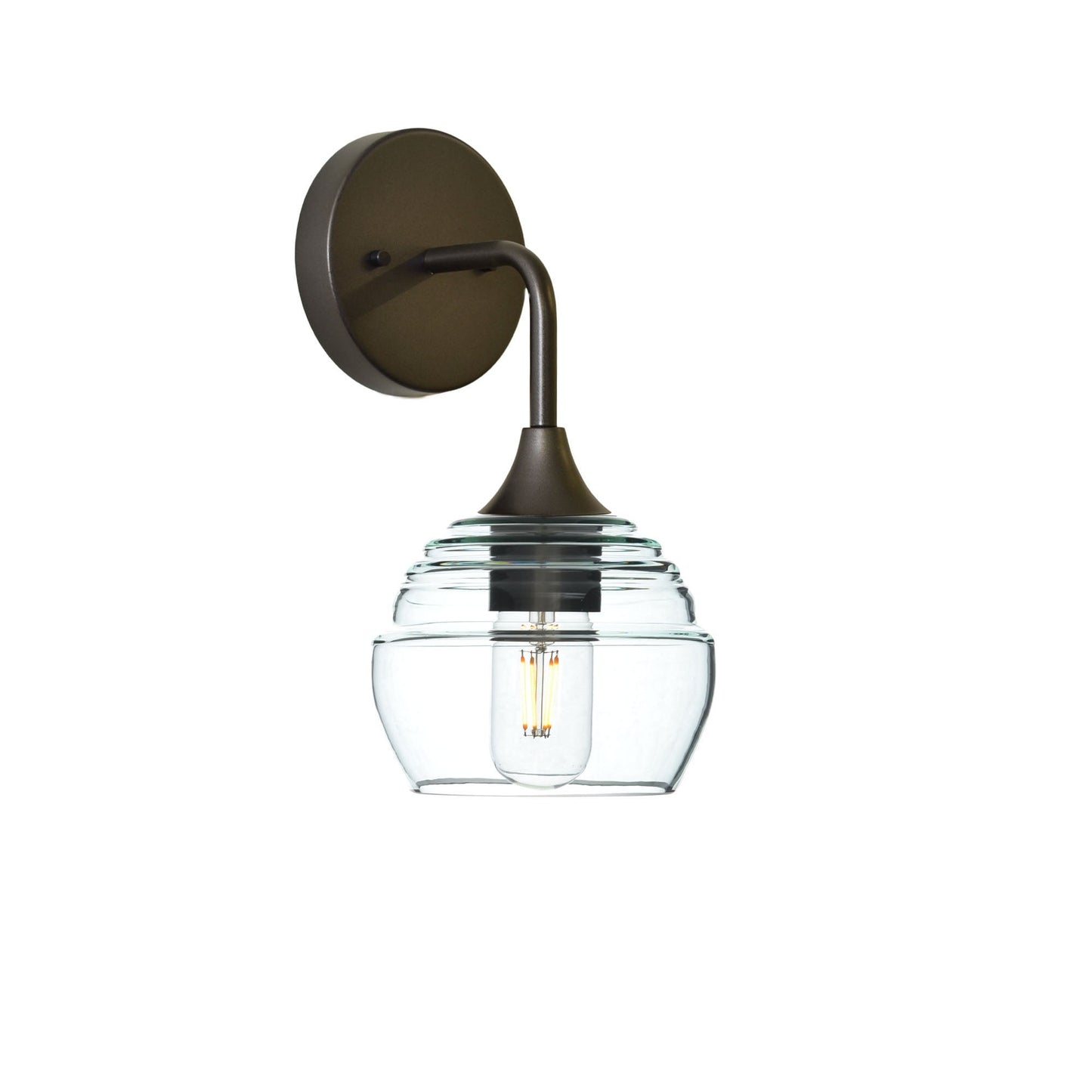 301 Wall Sconce-Bicycle Glass Co-Antique Bronze-Eco Clear-Bicycle Glass Co