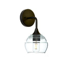 301 Wall Sconce-Bicycle Glass Co-Matte Black-Eco Clear-Bicycle Glass Co