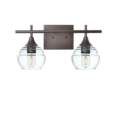 301 Lucent: 2 Light Wall Vanity-Glass-Bicycle Glass Co - Hotshop-Eco Clear-Antique Bronze-Bicycle Glass Co