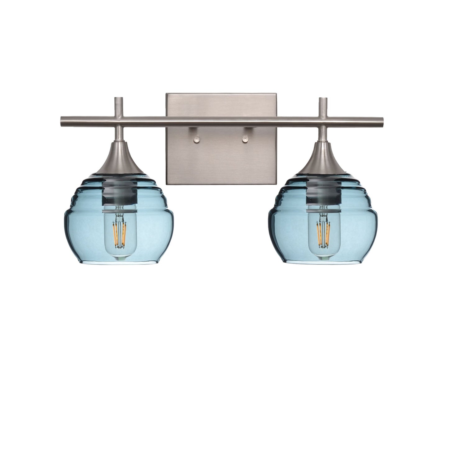 301 Lucent: 2 Light Wall Vanity-Glass-Bicycle Glass Co - Hotshop-Slate Gray-Brushed Nickel-Bicycle Glass Co