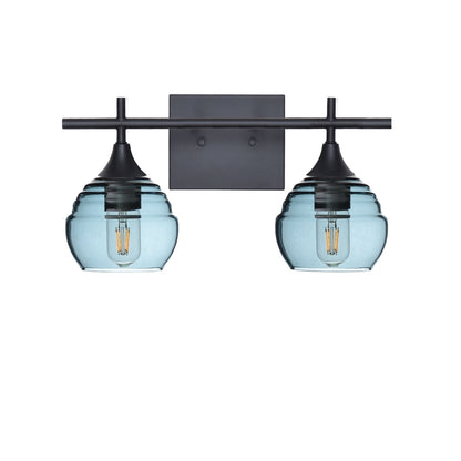 301 Lucent: 2 Light Wall Vanity-Glass-Bicycle Glass Co - Hotshop-Slate Gray-Matte Black-Bicycle Glass Co