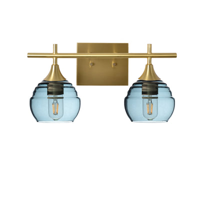 301 Lucent: 2 Light Wall Vanity-Glass-Bicycle Glass Co - Hotshop-Slate Gray-Polished Brass-Bicycle Glass Co