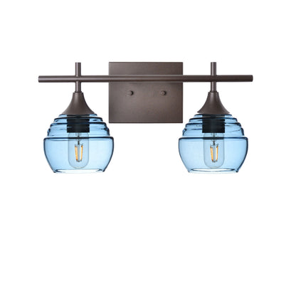 301 Lucent: 2 Light Wall Vanity-Glass-Bicycle Glass Co - Hotshop-Steel Blue-Dark Bronze-Bicycle Glass Co