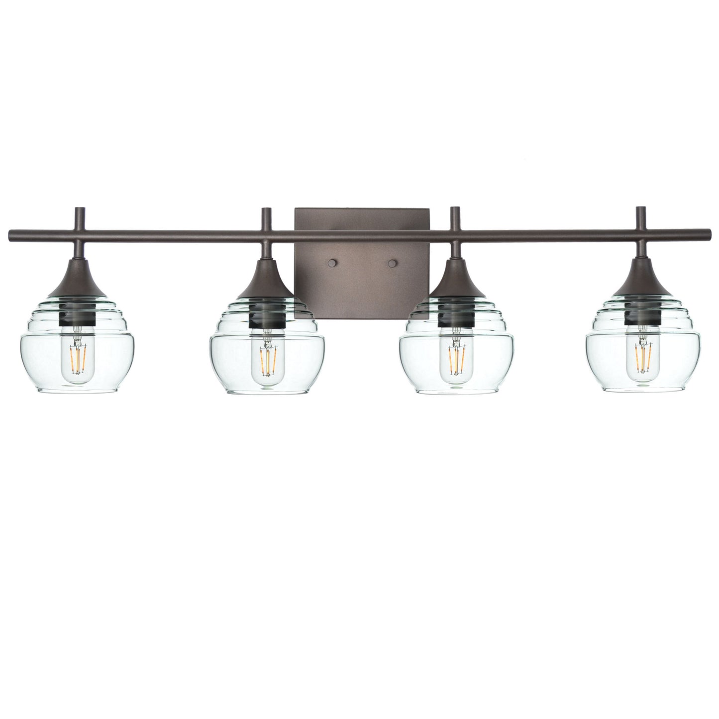 301 Lucent: 4 Light Wall Vanity-Glass-Bicycle Glass Co - Hotshop-Eco Clear-Dark Bronze-Bicycle Glass Co