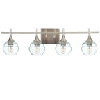 301 Lucent: 4 Light Wall Vanity-Glass-Bicycle Glass Co - Hotshop-Eco Clear-Brushed Nickel-Bicycle Glass Co