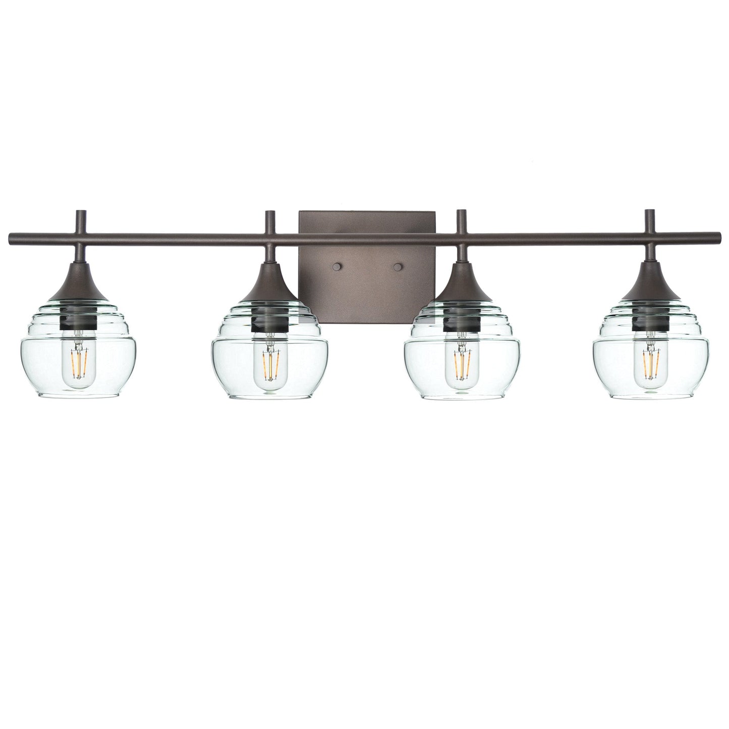 301 Lucent: 4 Light Wall Vanity-Glass-Bicycle Glass Co - Hotshop-Eco Clear-Dark Bronze-Bicycle Glass Co