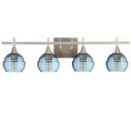 301 Lucent: 4 Light Wall Vanity-Glass-Bicycle Glass Co - Hotshop-Slate Gray-Brushed Nickel-Bicycle Glass Co