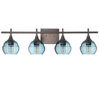 301 Lucent: 4 Light Wall Vanity-Glass-Bicycle Glass Co - Hotshop-Slate Gray-Dark Bronze-Bicycle Glass Co