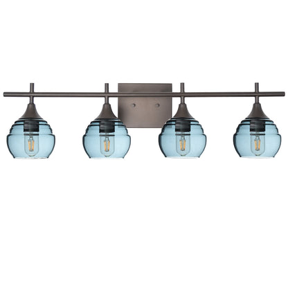 301 Lucent: 4 Light Wall Vanity-Glass-Bicycle Glass Co - Hotshop-Slate Gray-Dark Bronze-Bicycle Glass Co