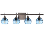 301 Lucent: 4 Light Wall Vanity-Glass-Bicycle Glass Co - Hotshop-Steel Blue-Dark Bronze-Bicycle Glass Co