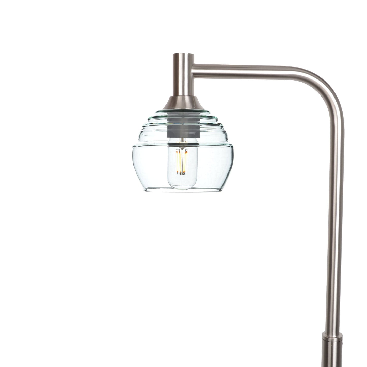 301 Lucent: Floor Lamp-Glass-Bicycle Glass Co - Hotshop-Eco Clear-Brushed Nickel-Bicycle Glass Co