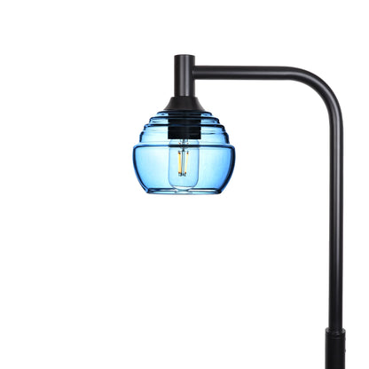 301 Lucent: Floor Lamp-Glass-Bicycle Glass Co - Hotshop-Steel Blue-Matte Black-Bicycle Glass Co