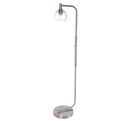 301 Lucent: Floor Lamp-Glass-Bicycle Glass Co - Hotshop-Eco Clear-Brushed Nickel-Bicycle Glass Co