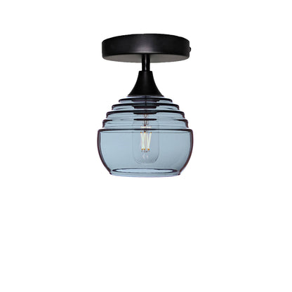 301 Lucent: Semi Flush Light-Glass-Bicycle Glass Co - Hotshop-Slate Gray-Matte Black-Bicycle Glass Co