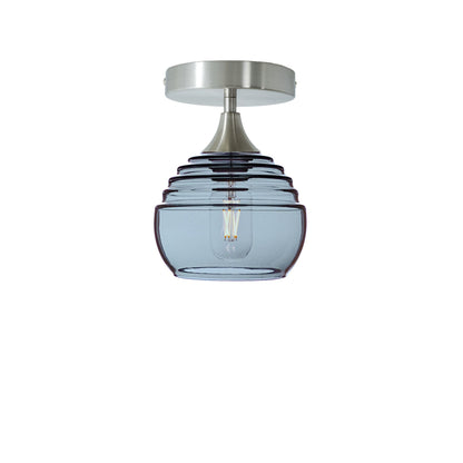 301 Lucent: Semi Flush Light-Glass-Bicycle Glass Co - Hotshop-Slate Gray-Brushed Nickel-Bicycle Glass Co