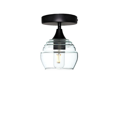 301 Lucent: Semi Flush Light-Glass-Bicycle Glass Co - Hotshop-Eco Clear-Matte Black-Bicycle Glass Co