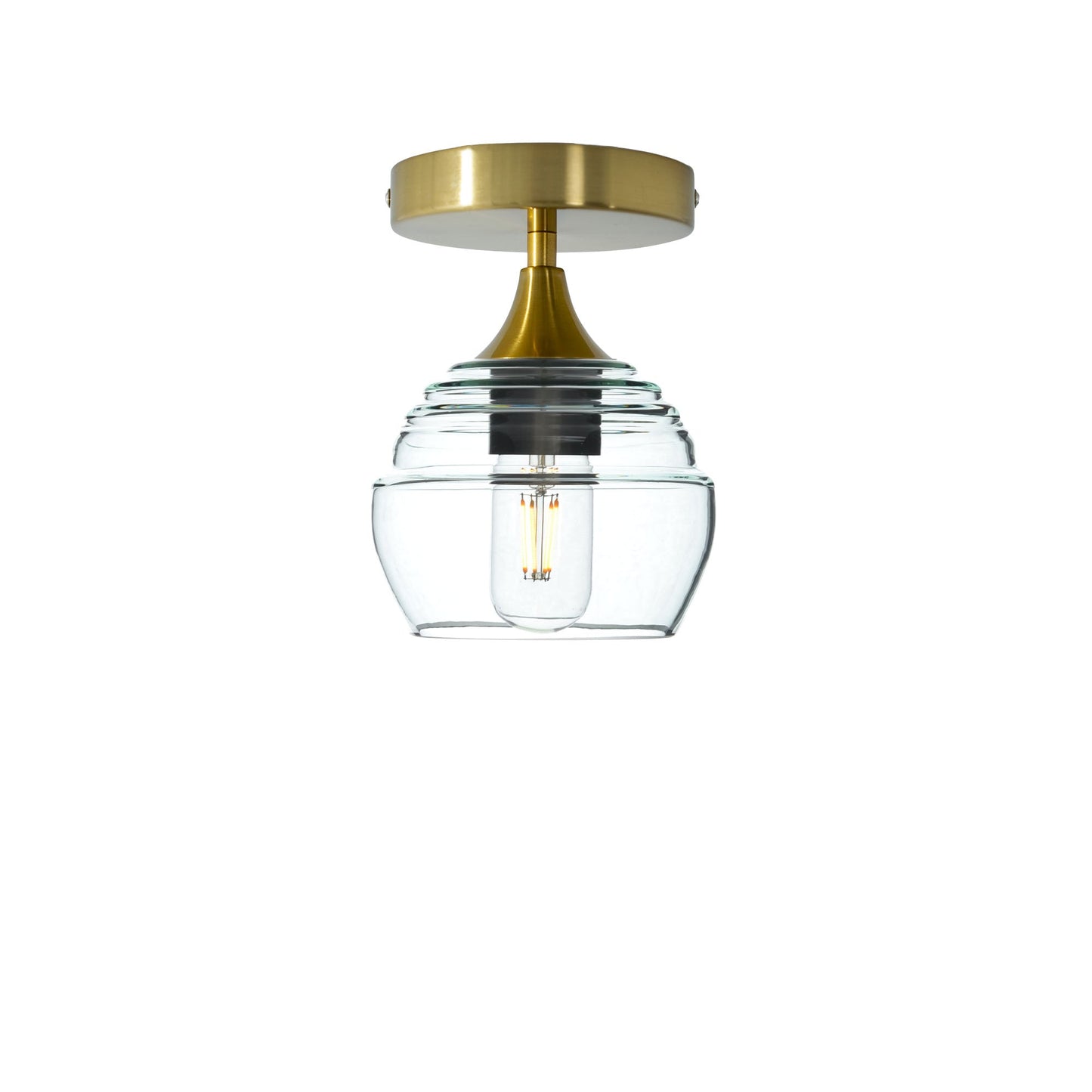301 Lucent: Semi Flush Light-Glass-Bicycle Glass Co - Hotshop-Eco Clear-Polished Brass-Bicycle Glass Co