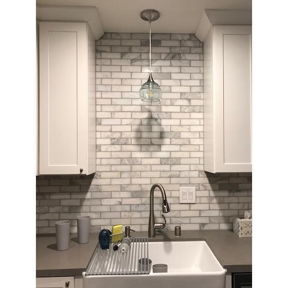 1-301-LUC-STB-STD-1SGL-BNI-Lucent Single Pendant Light: Form No. 301-Pendant Lights-Bicycle Glass Co-Steel Blue-Brushed Nickel-Bicycle Glass Co