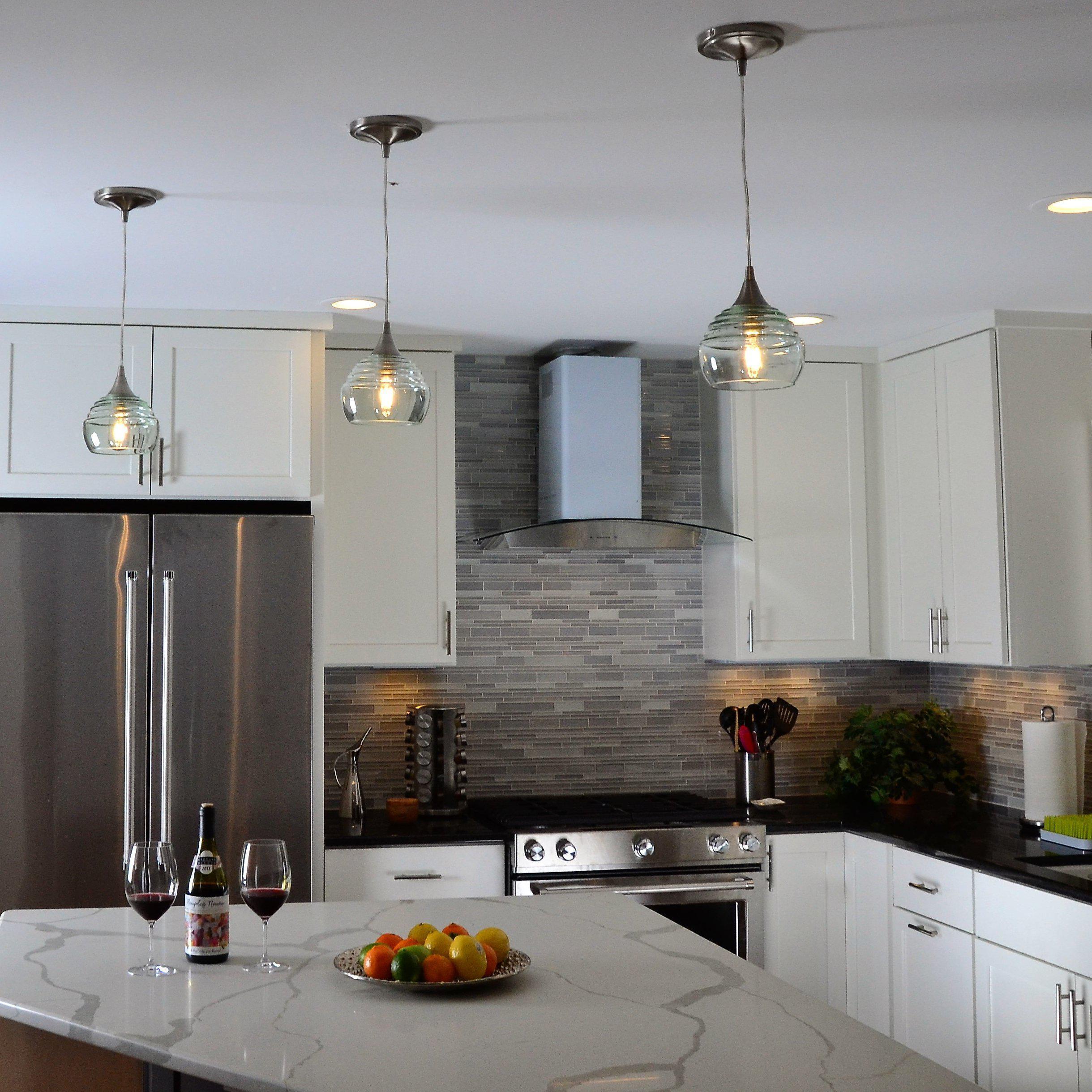 1-301-LUC-STB-STD-1SGL-BNI-Lucent Single Pendant Light: Form No. 301-Pendant Lights-Bicycle Glass Co-Steel Blue-Brushed Nickel-Bicycle Glass Co