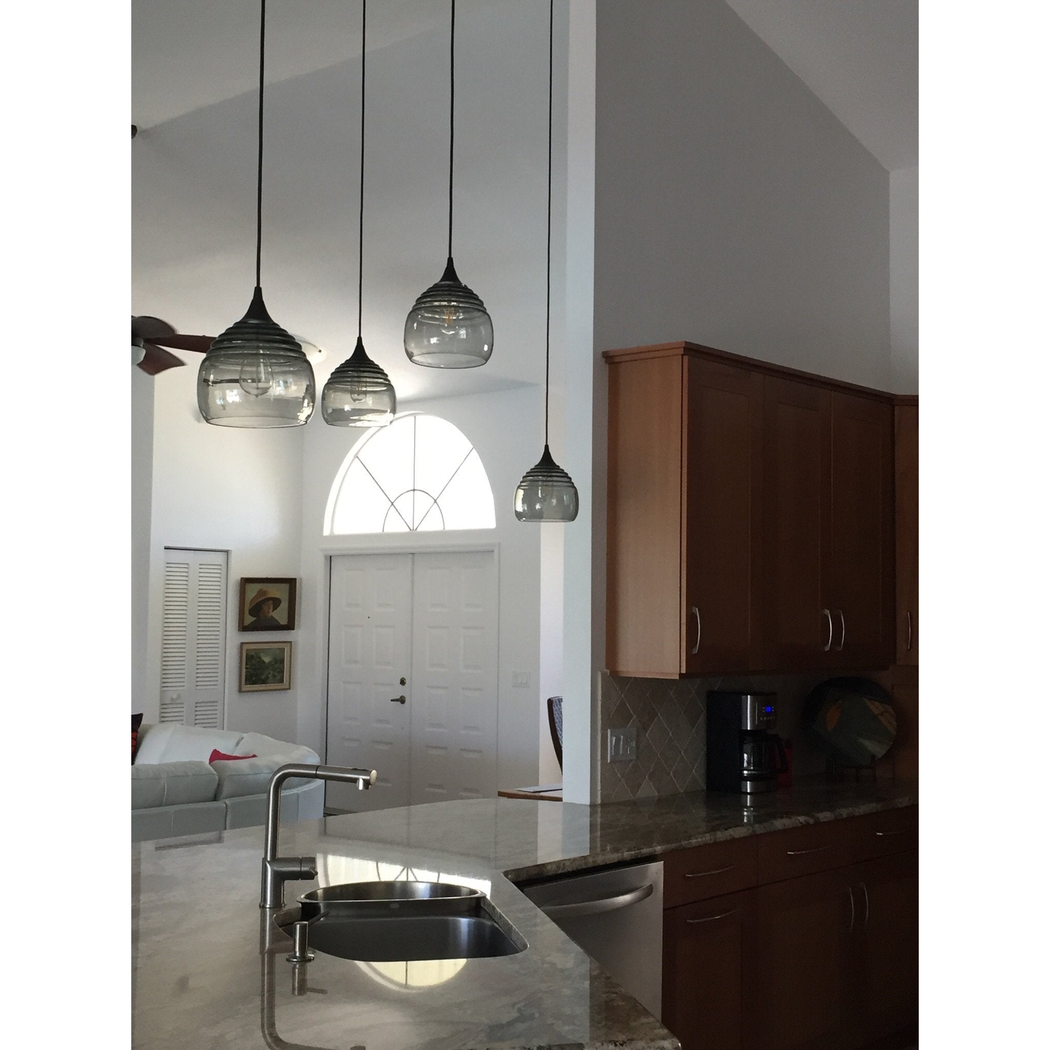 Lucent Single Pendant Light: Form No. 301-Pendant Lights-Bicycle Glass Co-Steel Blue-Bicycle Glass Co
