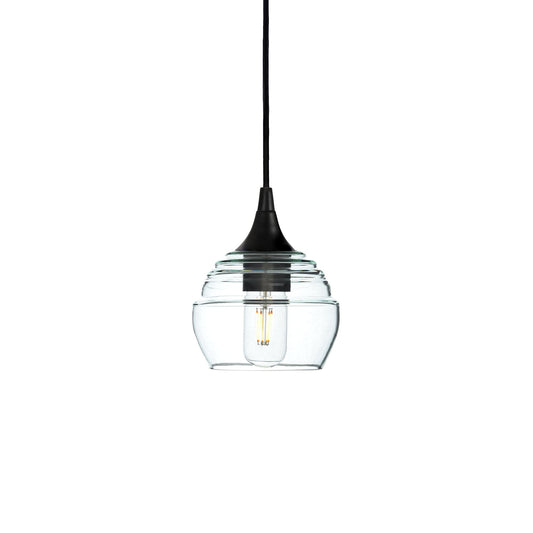 301 Lucent: Single Pendant Light-Glass-Bicycle Glass Co - Hotshop-Eco Clear-Matte Black-Bicycle Glass Co