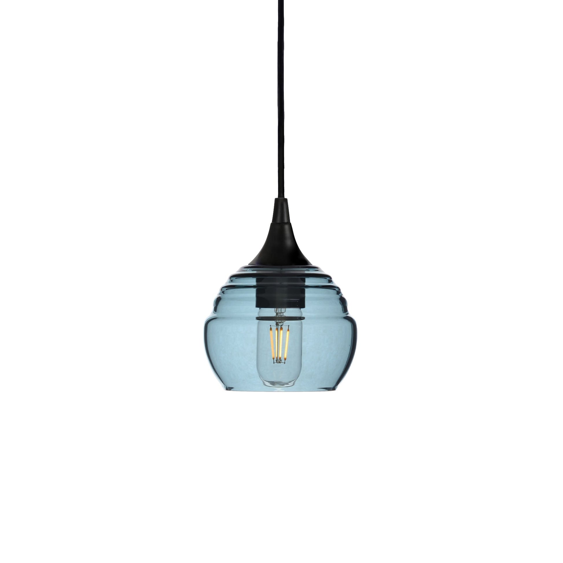 301 Lucent: Single Pendant Light-Glass-Bicycle Glass Co - Hotshop-Slate Gray-Matte Black-Bicycle Glass Co