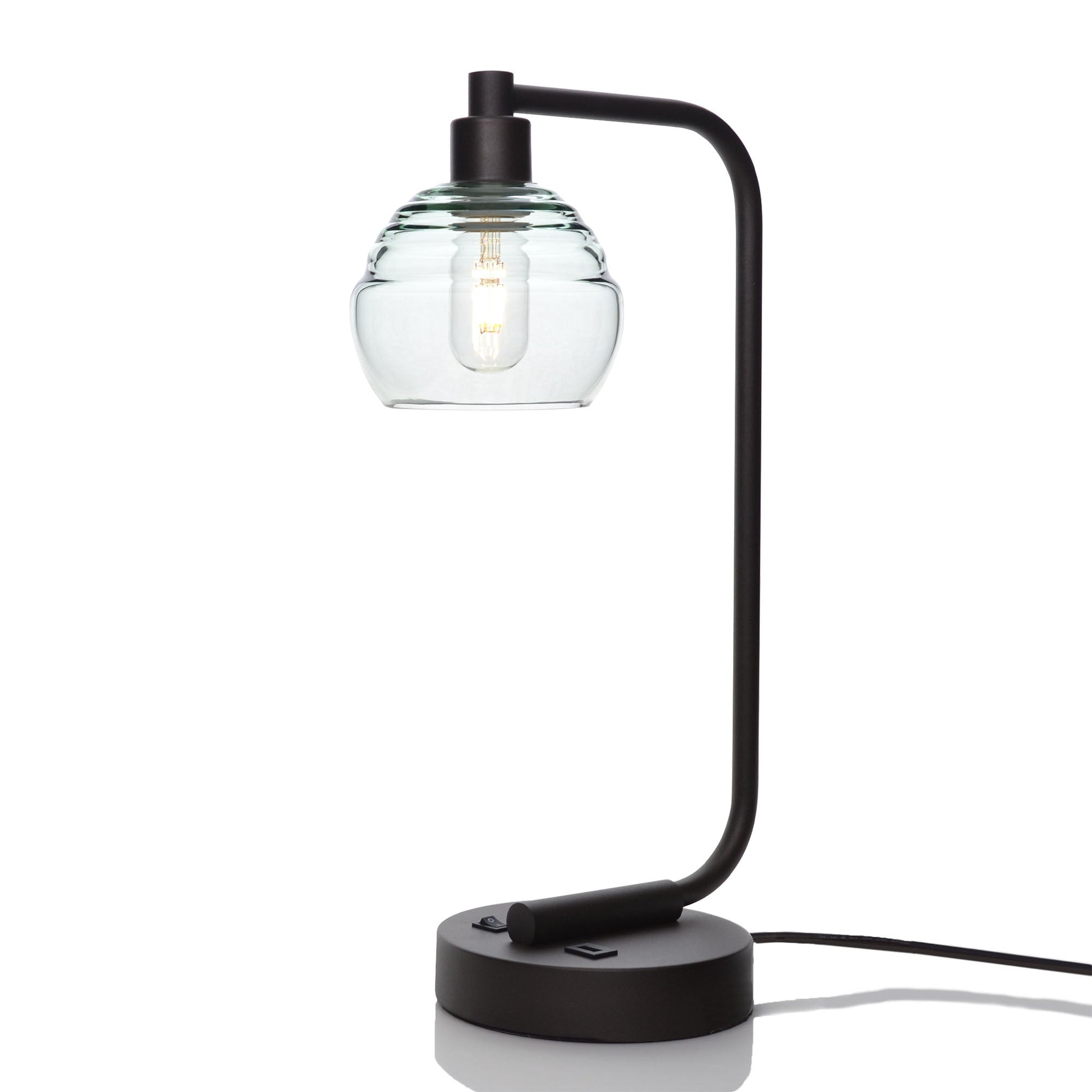 301 Lucent: Table Lamp-Glass-Bicycle Glass Co - Hotshop-Eco Clear-Matte Black-Bicycle Glass Co