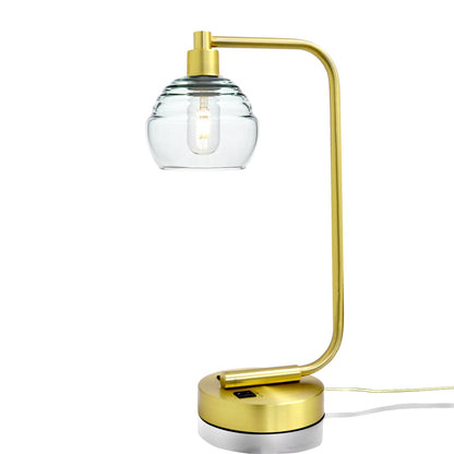 301 Lucent: Table Lamp-Glass-Bicycle Glass Co - Hotshop-Eco Clear-Satin Brass-Bicycle Glass Co