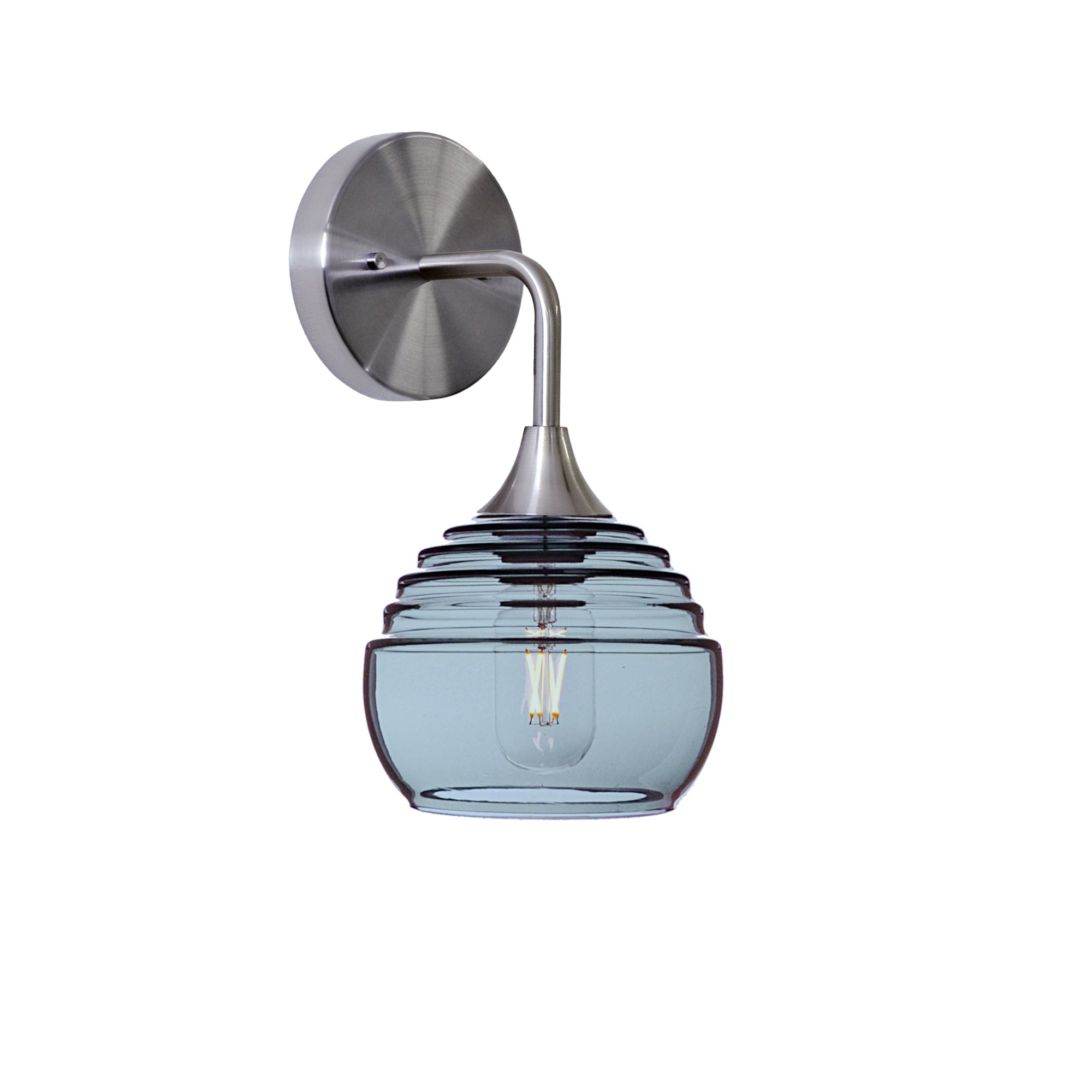 301 Lucent: Wall Sconce-Glass-Bicycle Glass Co - Hotshop-Slate Gray-Brushed Nickel-Bicycle Glass Co