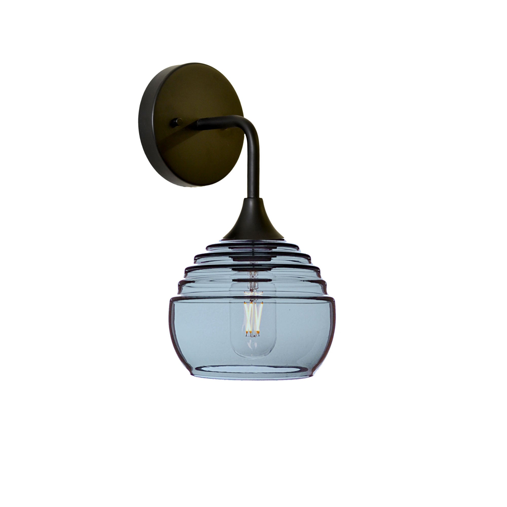 301 Lucent: Wall Sconce-Glass-Bicycle Glass Co - Hotshop-Slate Gray-Matte Black-Bicycle Glass Co