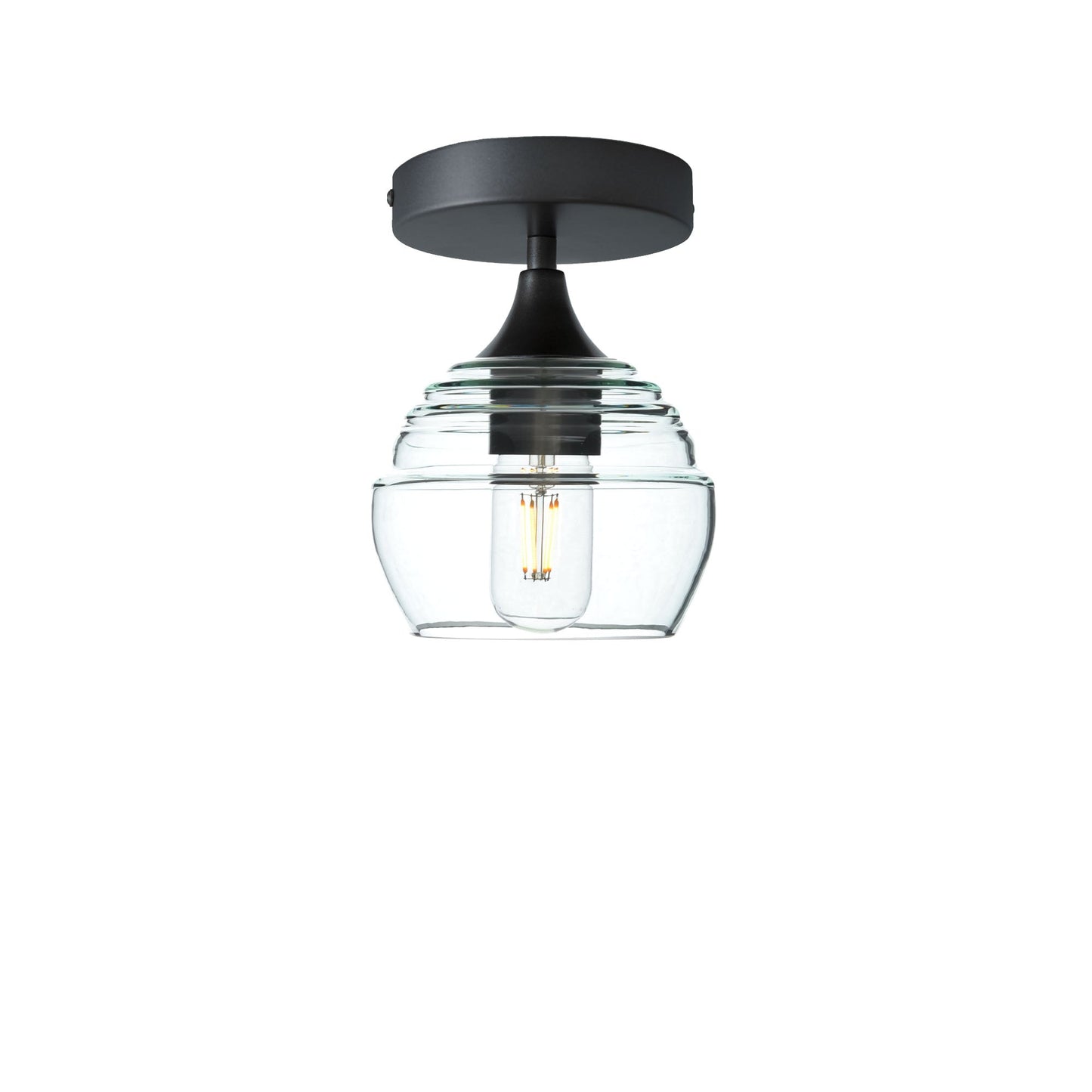 301 Semi-Flush-Glass-Bicycle Glass Co - Hotshop-Eco Clear-Antique Bronze-Bicycle Glass Co