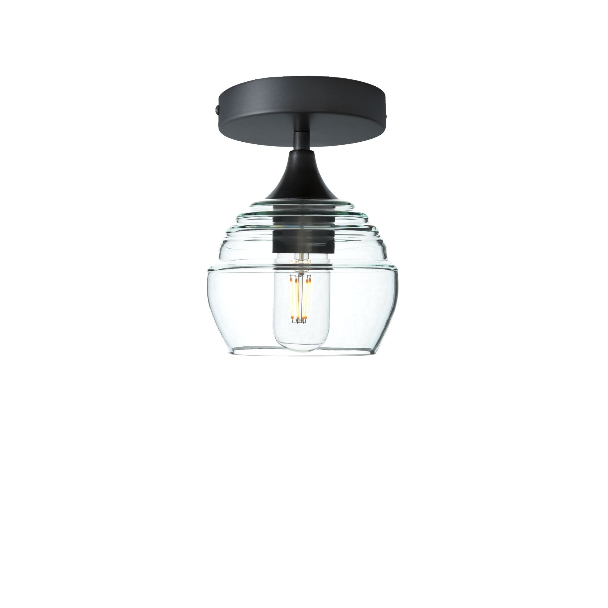 301 Semi-Flush-Glass-Bicycle Glass Co - Hotshop-Eco Clear-Antique Bronze-Bicycle Glass Co