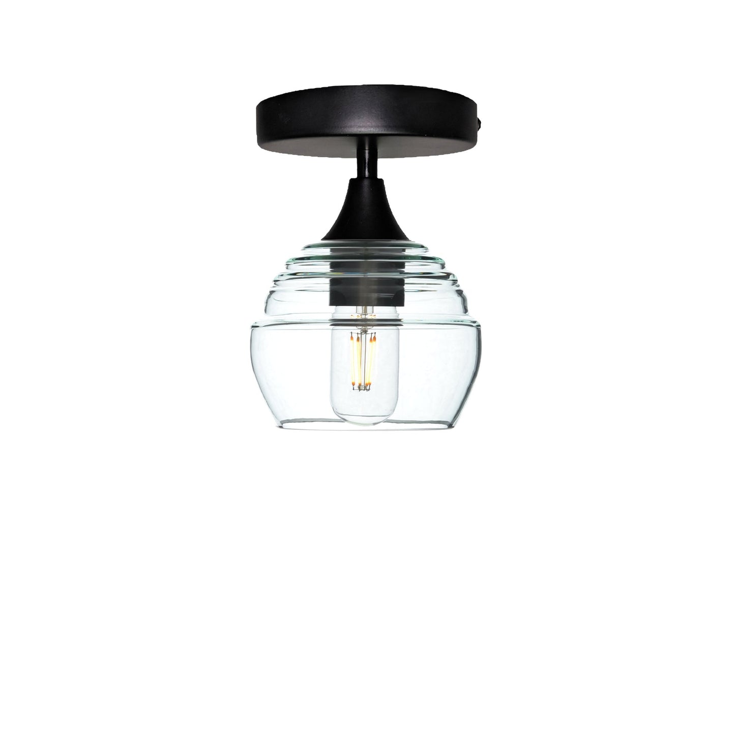 301 Semi-Flush-Glass-Bicycle Glass Co - Hotshop-Eco Clear-Matte Black-Bicycle Glass Co
